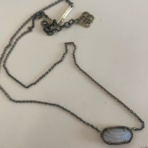 Kendra Scott light grey stone pendant necklace